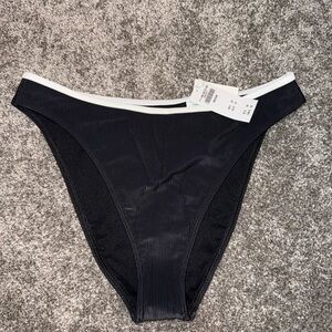 Abercrombie & Fitch Black Bikini Bottom with White Trim